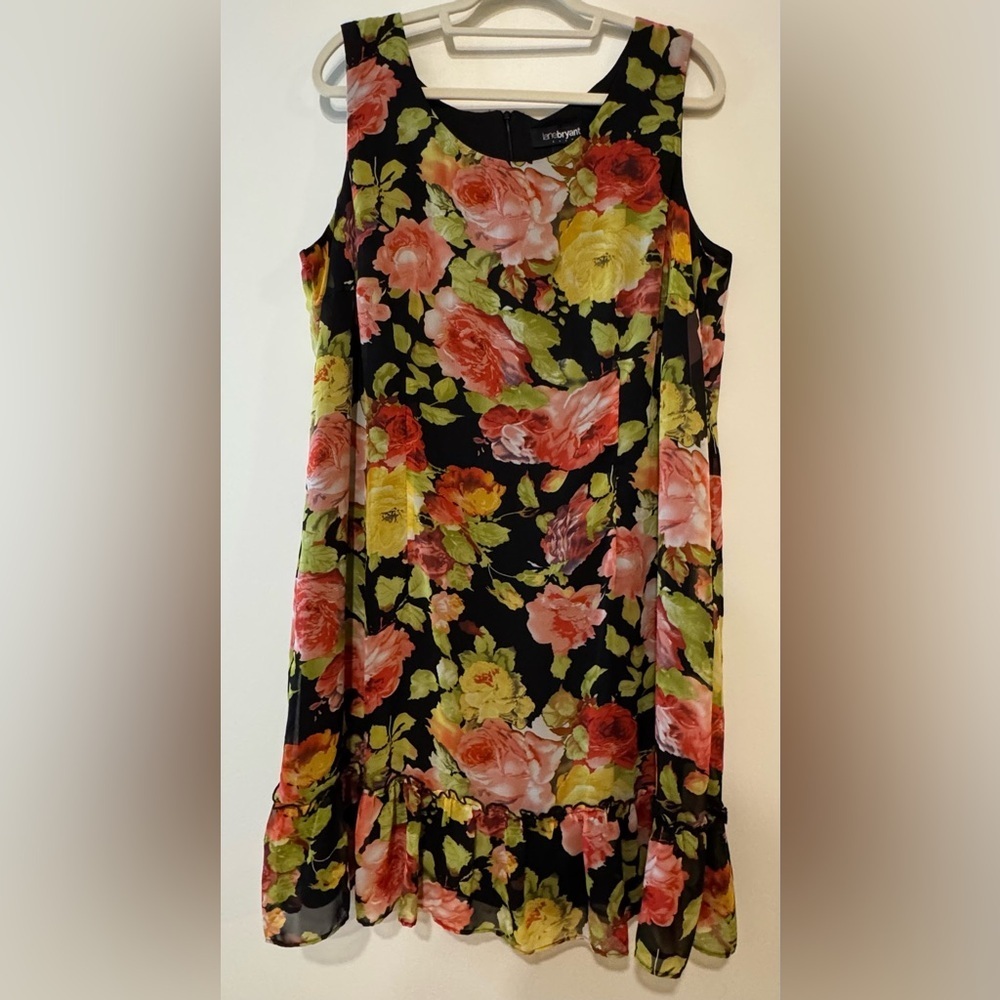 Lane Bryant Floral Lightweight Sleeveless Ruffle Hem Shift Dress Size 20